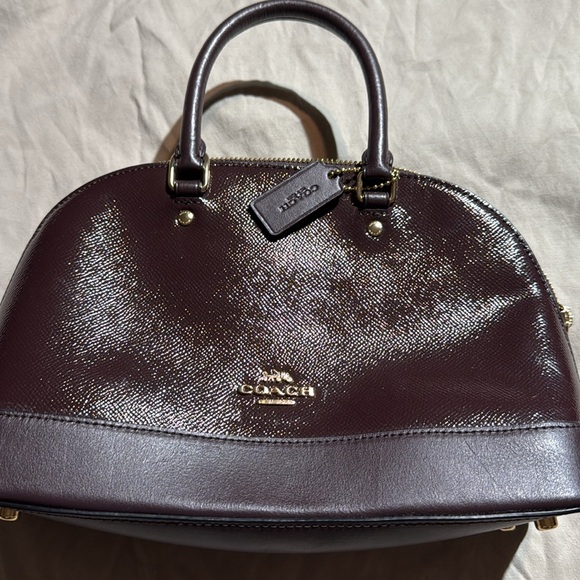 COACH Brown Patent Leather Mini Sierra Satchel - Picture 2 of 4